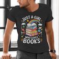 Bookworm Just A Girl Who Loves Books Men's V-Neck T-Shirt Bookworm Just A Girl Who Loves Books Men's V-Neck T-Shirt