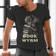 Bookwyrm Dragon Fantasy Bookish Fairytale Book Lover Men's V-Neck T-Shirt