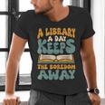 Borrow Books A Library A Day Keeps The Boredom Away Reading Men's V-Neck T-Shirt