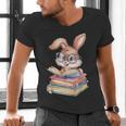 Bunny Rabbit Reading Books Rabbit Books Bunny Reader Men's V-Neck T-Shirt