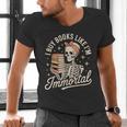 I Buy Books Like I'm Immortal Reading Book Lover Skeleton Men's V-Neck T-Shirt