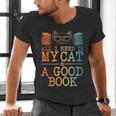 Cat & Book Art For Men Women Cat Librarian Novel Book Lover Men's V-Neck T-Shirt Cat & Book Art For Men Women Cat Librarian Novel Book Lover Men's V-Neck T-Shirt