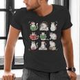 Cat Reading Book Funny Christmas Cat Book Lover Librarian Men Women Kids Men's V-Neck T-Shirt