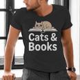 Cats And Books Men's V-Neck T-Shirt