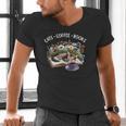 Cats Coffee Books Men's V-Neck T-Shirt Cats Coffee Books Men's V-Neck T-Shirt