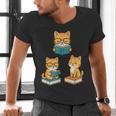 Cats Reading Book Lover Reading Bookworm Reader Men's V-Neck T-Shirt