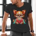 Chihuahua Reading a Book Dog Men's V-Neck T-Shirt Chihuahua Reading a Book Dog Men's V-Neck T-Shirt