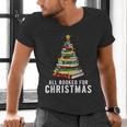 Christmas Book Tree All Booked For Xmas Men's V-Neck T-Shirt
