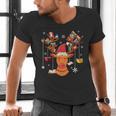Christmas Librarian Reindeer Xmas Book Teachers Love Reading Men's V-Neck T-Shirt