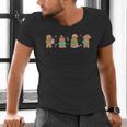 Christmas Library Gingerbread Man Books Lover Bookish Men's V-Neck T-Shirt Christmas Library Gingerbread Man Books Lover Bookish Men's V-Neck T-Shirt