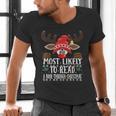 Christmas Matching Most Likely To Read A Book PJS Men's V-Neck T-Shirt