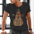 Christmas Snowman Made Of Books Holiday Reading Xmas Men's V-Neck T-Shirt