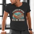 I Closed My Book To Be Here Reading Retro Bookworm Men Women Men's V-Neck T-Shirt