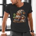 Coffee And Book Reading Accessories For Book Lovers Gnome Men's V-Neck T-Shirt Coffee And Book Reading Accessories For Book Lovers Gnome Men's V-Neck T-Shirt