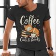 Coffee Cats And Books Lover For Women & Men Coffee Men's V-Neck T-Shirt Coffee Cats And Books Lover For Women & Men Coffee Men's V-Neck T-Shirt