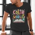 Color Our World Book Reading Program 2026 Summer Men's V-Neck T-Shirt