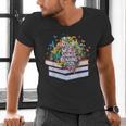 Color Our World Summer Reading 2025 Cute Book Wildflowers Men's V-Neck T-Shirt