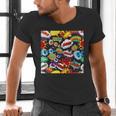 Comic Book Pop Art Modern Fun Men's V-Neck T-Shirt Comic Book Pop Art Modern Fun Men's V-Neck T-Shirt