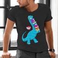 Cool Dinosaur Books Art For Men Women Libarian Book Lover Men's V-Neck T-Shirt
