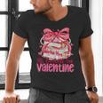 Coquette Bow All Booked For Valentine Book Lover Bookish Men's V-Neck T-Shirt