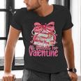 Coquette Bow All Booked For Valentines Teacher Book Men's V-Neck T-Shirt