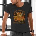 Cozy Readers Book Society Vintage Fall Books & Pumpkin Men's V-Neck T-Shirt