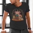 Cute Axolotl Reading Books Cozy Bookworm Men's V-Neck T-Shirt Cute Axolotl Reading Books Cozy Bookworm Men's V-Neck T-Shirt