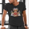 Cute Baby Highland Cow Reading Book Lover Toddler Men's V-Neck T-Shirt Cute Baby Highland Cow Reading Book Lover Toddler Men's V-Neck T-Shirt