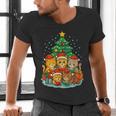 Cute Cats Reading Books Christmas Tree Men's V-Neck T-Shirt Cute Cats Reading Books Christmas Tree Men's V-Neck T-Shirt