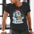 Cute Christmas Penguin Reading Book Cozy Winter Holiday Art Men's V-Neck T-Shirt Cute Christmas Penguin Reading Book Cozy Winter Holiday Art Men's V-Neck T-Shirt