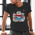 Cute Christmas A Penguin Reading Book Snowflake Hot Teacher Men's V-Neck T-Shirt Cute Christmas A Penguin Reading Book Snowflake Hot Teacher Men's V-Neck T-Shirt