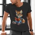 Cute Coyote With Book I Kids Coyote Men's V-Neck T-Shirt Cute Coyote With Book I Kids Coyote Men's V-Neck T-Shirt
