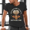 Cute Dragon Book Hot Air Balloon Adventure Fantasy Reading Men's V-Neck T-Shirt