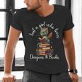Cute Dragon Reading Book Bookworm Dragon And Books For Women Men's V-Neck T-Shirt Cute Dragon Reading Book Bookworm Dragon And Books For Women Men's V-Neck T-Shirt
