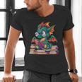 Cute Dragon Reading a Book Bookworm For Men Women Kid Men's V-Neck T-Shirt