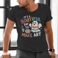 Cute Ghost Book Halloween Spooky Boo School Art Teacher Men's V-Neck T-Shirt