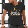 Cute Ghost Drinking Coffee Halloween Fall Ghost Book Reading Men's V-Neck T-Shirt