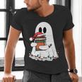 Cute Ghost Holding Books Bookish Christmas Men's V-Neck T-Shirt