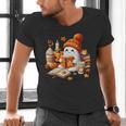 Cute Ghost Reading Book Lovers Halloween Pumpkin Women Girls Men's V-Neck T-Shirt Cute Ghost Reading Book Lovers Halloween Pumpkin Women Girls Men's V-Neck T-Shirt