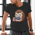 Cute Hedgehog Book Lover Readers Animal Reading Men's V-Neck T-Shirt