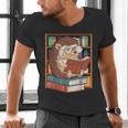 Cute Hedgehog Book Nerd Men's V-Neck T-Shirt Cute Hedgehog Book Nerd Men's V-Neck T-Shirt