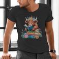 Cute Highland Cow Reading Book Baby Cow Bookworm Men's V-Neck T-Shirt
