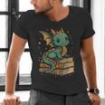 Cute Kawaii Dragon Fantasy Book Lover Book Nerd Men's V-Neck T-Shirt
