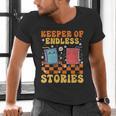 Cute Librarian Library Book Lover Keeper Of Endless Stories Men's V-Neck T-Shirt Cute Librarian Library Book Lover Keeper Of Endless Stories Men's V-Neck T-Shirt