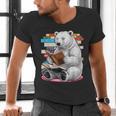 Cute Polar Bear Is Reading a Book Reading Polar Bear Men's V-Neck T-Shirt Cute Polar Bear Is Reading a Book Reading Polar Bear Men's V-Neck T-Shirt