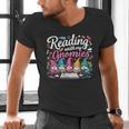 Cute Reading With My Gnomies Gnome Book Bookworm Lover Men's V-Neck T-Shirt Cute Reading With My Gnomies Gnome Book Bookworm Lover Men's V-Neck T-Shirt