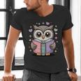 Cute Reading Owl Book Lover Teacher Librarian Bookworm Men's V-Neck T-Shirt Cute Reading Owl Book Lover Teacher Librarian Bookworm Men's V-Neck T-Shirt