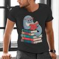 Cute Reading Seal On Books Book Lover Men's V-Neck T-Shirt Cute Reading Seal On Books Book Lover Men's V-Neck T-Shirt