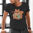 Cute Squirrel Reading A Book Lovers Anime Kawaii Women Kids Men's V-Neck T-Shirt