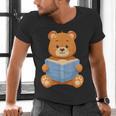 Cute Teddy Bear Reading Book Adorable For Readers Men's V-Neck T-Shirt Cute Teddy Bear Reading Book Adorable For Readers Men's V-Neck T-Shirt